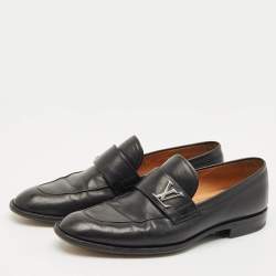 Pre Owned Louis Vuitton Black Leather Saint German Slip On Loafers Size 40.5
