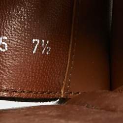 Pre Owned Louis Vuitton Brown Leather Velcro Strap Flat Sandals Size 41.5