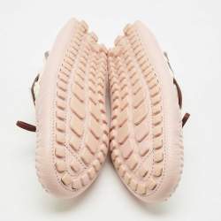 Pre Owned حذاء لوفرز لوي فيتون أريزونا جلد زهري فاتح وأبيض مقاس 42.5