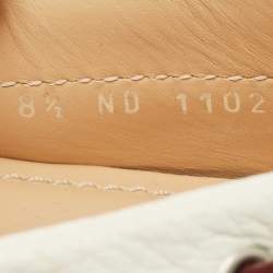 Pre Owned حذاء لوفرز لوي فيتون أريزونا جلد زهري فاتح وأبيض مقاس 42.5