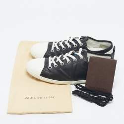 Pre Owned حذاء رياضي لوي فيتون منخفض القمة جلد ومطاط لون أسود/أبيض مقاس 43