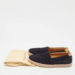 Pre Owned Louis Vuitton Black Suede Slip On Espadrilles Size 42.5