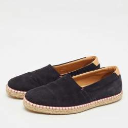 Pre Owned Louis Vuitton Black Suede Slip On Espadrilles Size 42.5