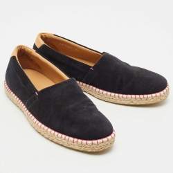 Pre Owned Louis Vuitton Black Suede Slip On Espadrilles Size 42.5