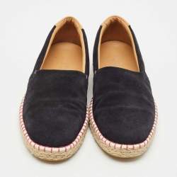 Pre Owned Louis Vuitton Black Suede Slip On Espadrilles Size 42.5