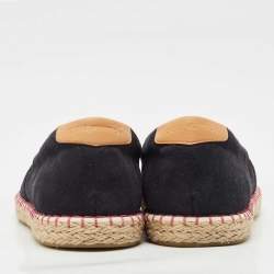 Pre Owned Louis Vuitton Black Suede Slip On Espadrilles Size 42.5