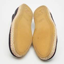 Pre Owned Louis Vuitton Black Suede Slip On Espadrilles Size 42.5