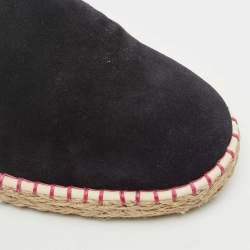 Pre Owned Louis Vuitton Black Suede Slip On Espadrilles Size 42.5