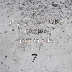 Pre Owned Louis Vuitton Green Ostrich Leather Slide Sandals 41