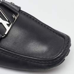 Pre Owned Louis Vuitton Black Leather Monte Carlo Loafers Size 40