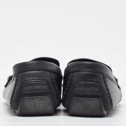 Pre Owned Louis Vuitton Black Leather Monte Carlo Loafers Size 40