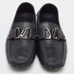 Pre Owned Louis Vuitton Black Leather Monte Carlo Loafers Size 40
