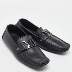 Pre Owned Louis Vuitton Black Leather Monte Carlo Loafers Size 40