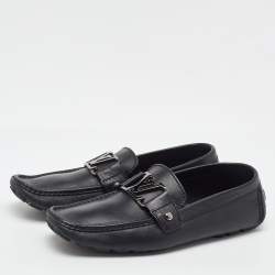 Pre Owned Louis Vuitton Black Leather Monte Carlo Loafers Size 40