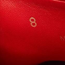 Pre Owned Louis Vuitton x Supreme Red Leather Hugh Flat Slippers Size 42