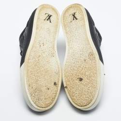 Pre Owned Louis Vuitton Black Damier Canvas and Leather High Top Sneakers Size 39.5