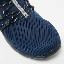 Pre Owned Louis Vuitton Navy Blue Fabric And Mesh Fastlane Sneakers Size 42