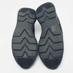 Pre Owned Louis Vuitton Navy Blue Fabric And Mesh Fastlane Sneakers Size 42