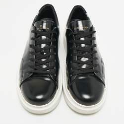 Pre Owned Louis Vuitton Black Leather Beverly Hills Lace Up Sneakers Size 40.5