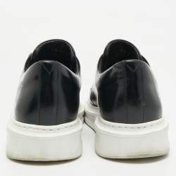 Pre Owned Louis Vuitton Black Leather Beverly Hills Lace Up Sneakers Size 40.5