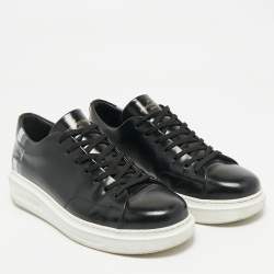 Pre Owned Louis Vuitton Black Leather Beverly Hills Lace Up Sneakers Size 40.5