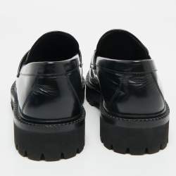 Pre Owned Louis Vuitton Damier Graphite Leather Major Loafers Size 40.5