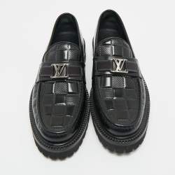Pre Owned Louis Vuitton Damier Graphite Leather Major Loafers Size 40.5
