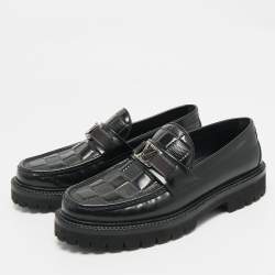 Pre Owned Louis Vuitton Damier Graphite Leather Major Loafers Size 40.5