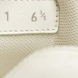 Pre Owned Louis Vuitton Blue Monogram Denim and Leather Luxembourg Low Top Sneakers Size 40.5