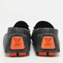 Pre Owned Louis Vuitton Two Tone Monogram Canvas And Leather Driver Loafers  Size 41