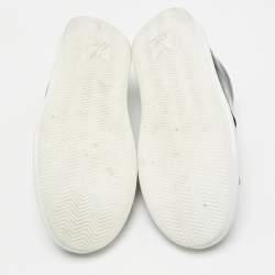 Pre Owned Louis Vuitton Black Leather Monogram Debossed Time Out Sneakers Size 40..5