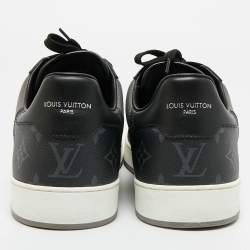 مملوكة مسبقًا Louis Vuitton Grey/Black Monogram Canvas and Leather Rivoli Lace Up Sneakers  Size 42.5