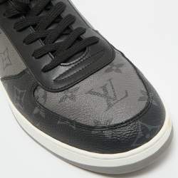 مملوكة مسبقًا Louis Vuitton Grey/Black Monogram Canvas and Leather Rivoli Lace Up Sneakers  Size 42.5