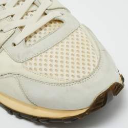 Pre Owned حذاء رياضي لوي فيتون ران أواي أربطة قماش ثلاثي الألوان وجلد مقاس 41