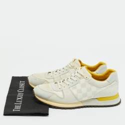 Pre Owned حذاء رياضي لوي فيتون ران أواي أربطة قماش ثلاثي الألوان وجلد مقاس 41