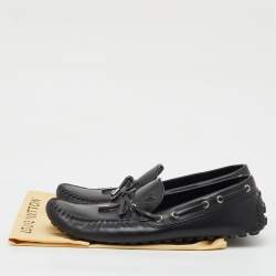Pre Owned Louis Vuitton Black Leather Gloria Loafers Size 44