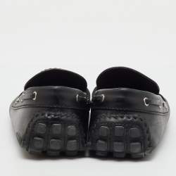Pre Owned Louis Vuitton Black Leather Gloria Loafers Size 44