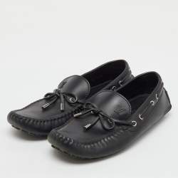Pre Owned Louis Vuitton Black Leather Gloria Loafers Size 44