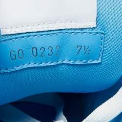 Pre Owned Louis Vuitton Blue/White Denim and Leather LV Skate Sneakers Size 41.5