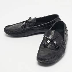 Pre Owned Louis Vuitton Black Leather Gloria Loafers Size 40