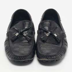 Pre Owned Louis Vuitton Black Leather Gloria Loafers Size 40