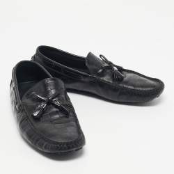 Pre Owned Louis Vuitton Black Leather Gloria Loafers Size 40