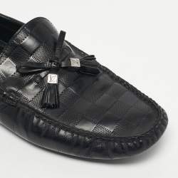 Pre Owned Louis Vuitton Black Leather Gloria Loafers Size 40