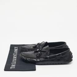 Pre Owned Louis Vuitton Black Leather Gloria Loafers Size 40