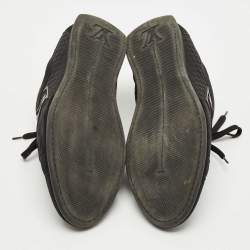 Pre Owned Louis Vuitton Black Petit Damier Canvas and Suede Vibes Sneakers Size 42.5