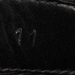 Pre Owned صندل فلات لوي فيتون قماش وجلد أسود سيور متعاكسة مقاس 45