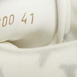 Pre Owned Louis Vuitton Blue/White Leather and Mesh Frontrow Lace  Up Sneakers Size 41