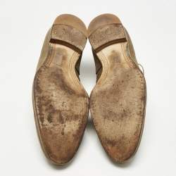 Pre Owned Louis Vuitton Olive Green Brogue Nubuck Derby Size 42.5