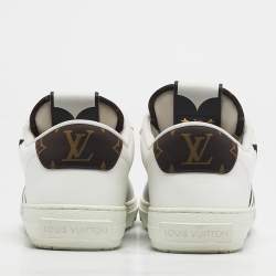 Pre Owned حذاء رياضي لويس فويتون شارلي قماش أبيض وجلد برباط مقاس 41.5