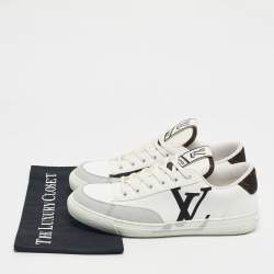 Pre Owned حذاء رياضي لويس فويتون شارلي قماش أبيض وجلد برباط مقاس 41.5